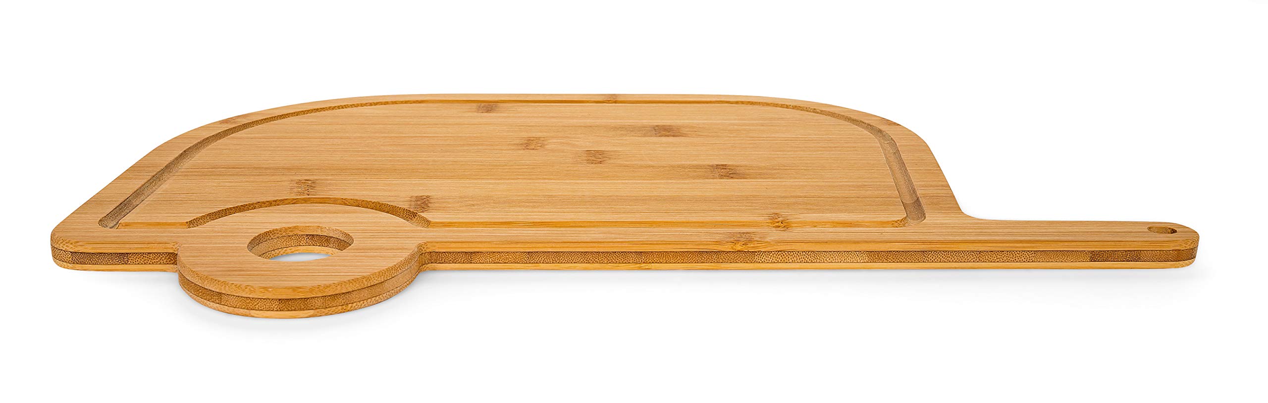 Camco Life is Better at The Campsite Retro RV Shaped Bamboo Wood Cutting Board for Food Prep-Doesn't Dull Knives, Resists Moisture (53089)