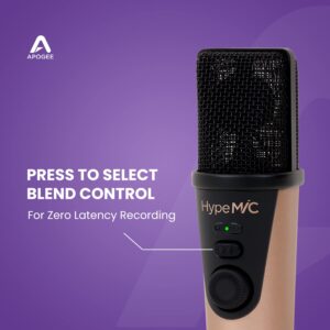 Apogee Hype Mic - USB Microphone with Analog Compression for Capturing Vocals and Instruments, Streaming, Podcasting, and Gaming