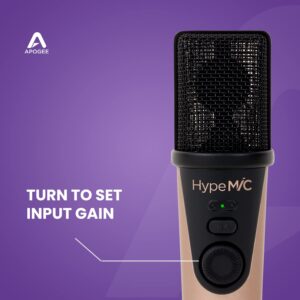 Apogee Hype Mic - USB Microphone with Analog Compression for Capturing Vocals and Instruments, Streaming, Podcasting, and Gaming