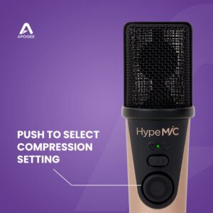 Apogee Hype Mic - USB Microphone with Analog Compression for Capturing Vocals and Instruments, Streaming, Podcasting, and Gaming