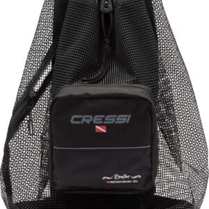 Cressi Heavy Duty Mesh Backpack 90 liters Capacity for Scuba Diving, Water Sport Gear | Roatan: designed in Italy, Black, One Size (UB936000)