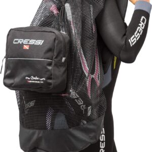 Cressi Heavy Duty Mesh Backpack 90 liters Capacity for Scuba Diving, Water Sport Gear | Roatan: designed in Italy, Black, One Size (UB936000)