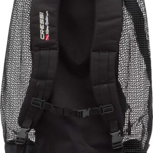 Cressi Heavy Duty Mesh Backpack 90 liters Capacity for Scuba Diving, Water Sport Gear | Roatan: designed in Italy, Black, One Size (UB936000)