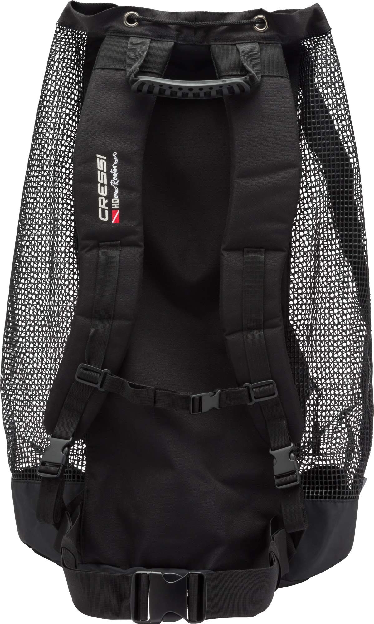 Cressi Heavy Duty Mesh Backpack 90 liters Capacity for Scuba Diving, Water Sport Gear | Roatan: designed in Italy, Black, One Size (UB936000)