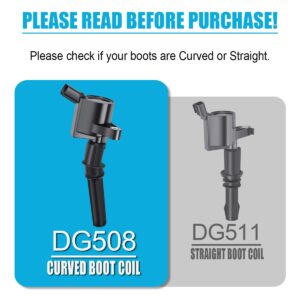 MAS Ignition Coil DG508 & Motorcraft Spark Plug SP479 compatible with Ford Lincoln Mercury 4.6L 5.4L V8 Crown Victoria Expedition F-150 F-250 Mustang DG457 DG472 DG491