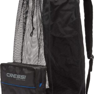 Cressi Heavy Duty Mesh Backpack 85 liters Capacity for Snorkeling, Water Sport Gear | Utila: designed in Italy, Black, One Size (UB937000)