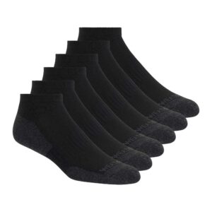 weatherproof mens 6 pack low cut hiking socks, black/gray, 10 13 us