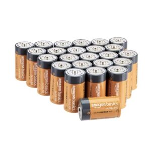 amazon basics 24-pack c cell alkaline all-purpose batteries, 1.5 volt, 5-year shelf life