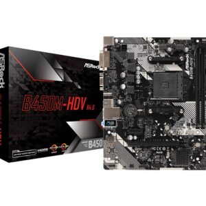 ASRock B450M-HDV R4.0 AM4 AMD Promontory B450 SATA 6Gb/s Micro ATX AMD Motherboard