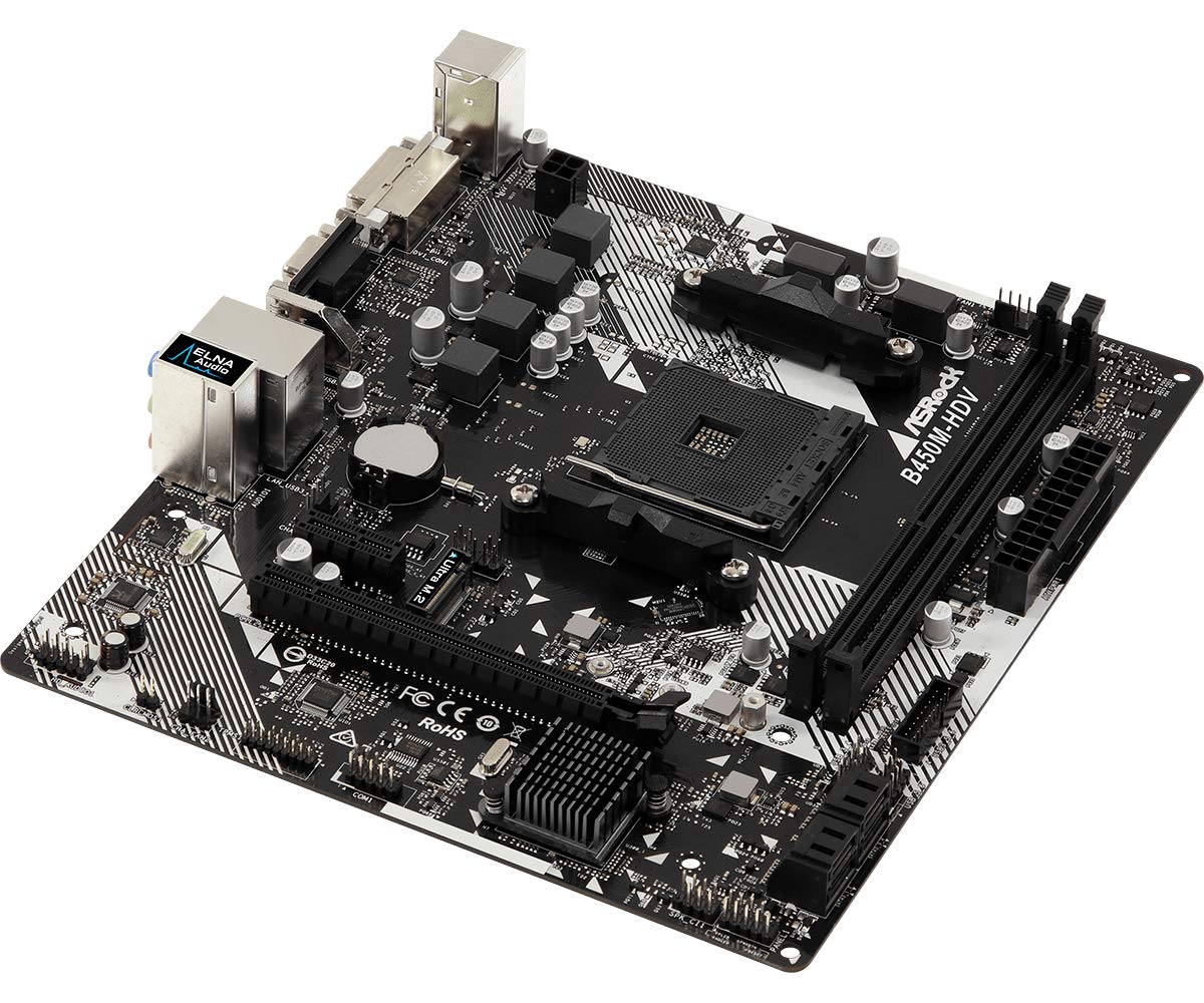 ASRock B450M-HDV R4.0 AM4 AMD Promontory B450 SATA 6Gb/s Micro ATX AMD Motherboard