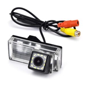 aSATAH 12 LED Car Rear View Camera for Toyota Reiz/Mark X MarkX/Prius/Toyota Land Cruiser LC100 LC120 LC200 Prado & Waterproof and Shockproof Reversing Backup Camera (12 LED)