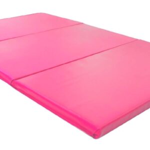 X-Factor 5 Ft Horizontal Bar Athletic Teens Adjustable Gymnastics Children Junior Training Kip Bars Pink with 4Ft x 6Ft Gymnastic Mat Set