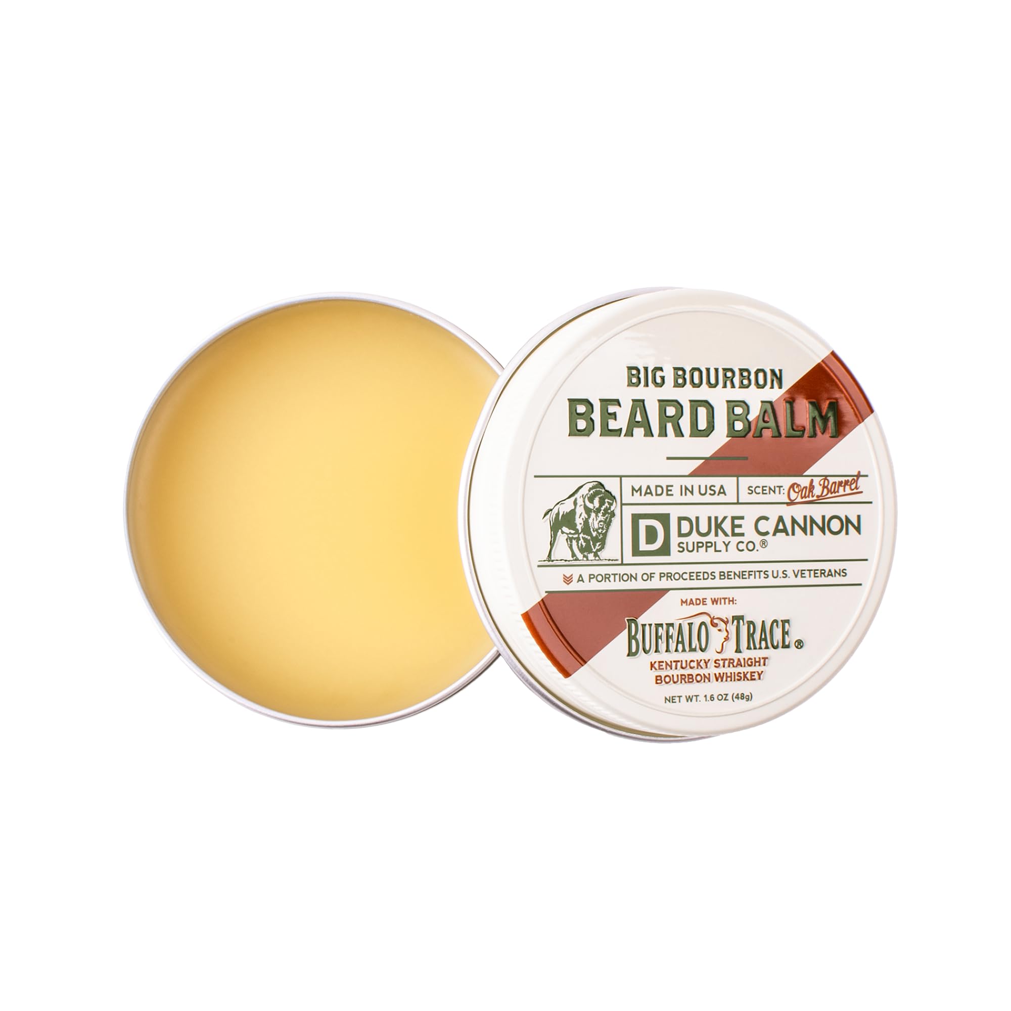 Duke Cannon Supply Co. Big Bourbon Beard Balm, 1.6oz - Oak Barrel Scent/Made with Natural and Organic Ingredients