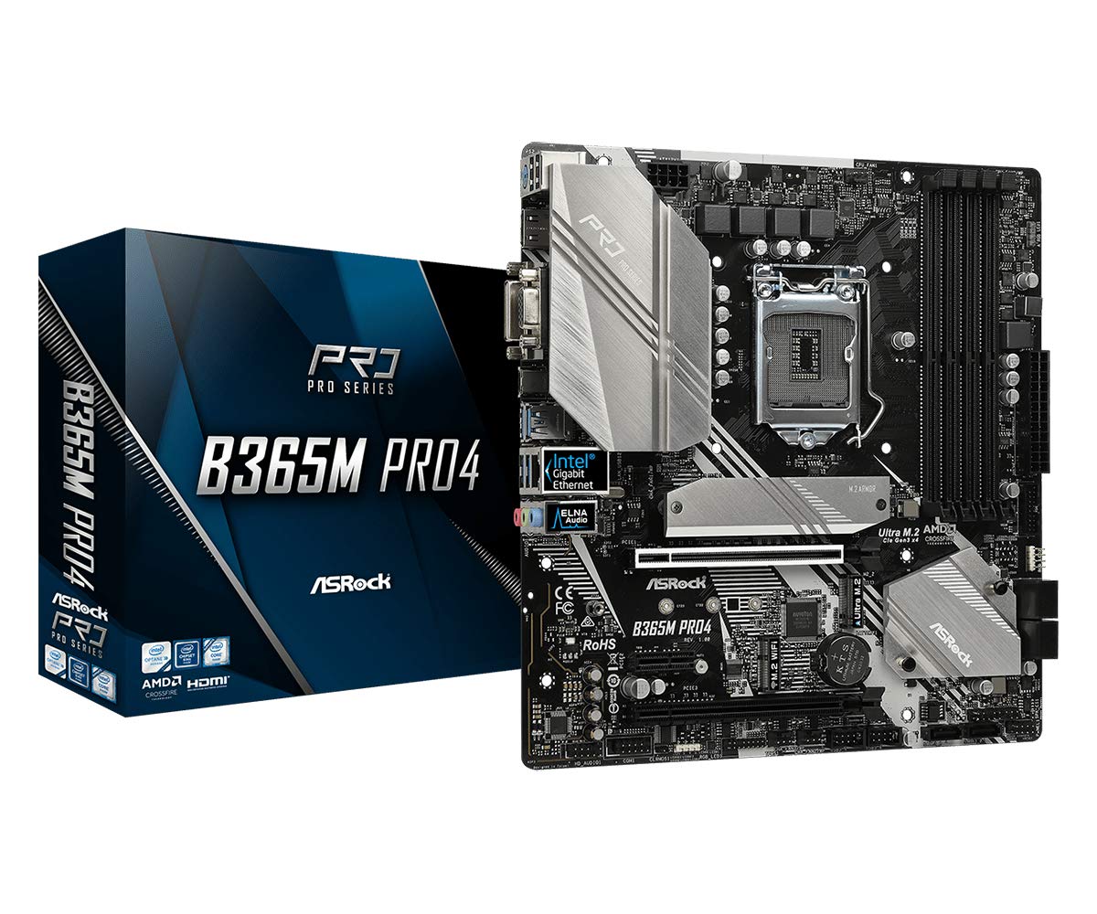 ASRock B365M PRO4 LGA1151/ Intel B365/ DDR4/ Quad CrossFireX/ SATA3&USB3.1/ M.2/ A&GbE/ MicroATX Motherboard