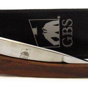 G.B.S Natural Wood Finish Scales 5/8in Straight Razor, Shaving Razor with Dark Wooden Handle and Stainless Steel Perfect for Beard Shaping