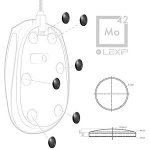 Lexip Mo42 Ceramic Gaming Feet - Hardwearing, Incomparable Glide - Compatible with All Mice, Laser and Optical - Gain Speed, Precision, Control and Playing Comfort (V1)