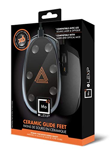 Lexip Mo42 Ceramic Gaming Feet - Hardwearing, Incomparable Glide - Compatible with All Mice, Laser and Optical - Gain Speed, Precision, Control and Playing Comfort (V1)