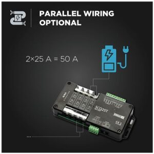 Simarine SCQ25T Quadro Shunt, 4 x 25 A per Channel, Tank Level Voltage Monitoring, A Built-in, Programmable Alarm Signal Relay. Compatible with Simarine PICO Battery Monitor and VIA Control Panel