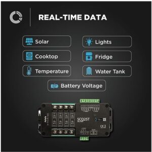 Simarine SCQ25T Quadro Shunt, 4 x 25 A per Channel, Tank Level Voltage Monitoring, A Built-in, Programmable Alarm Signal Relay. Compatible with Simarine PICO Battery Monitor and VIA Control Panel