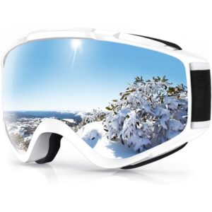 findway ski goggles otg - over glasses snow/snowboard goggles for men, women & youth - 100% uv protection