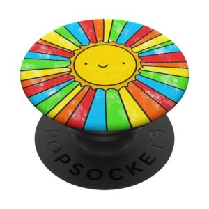 rays of sunshine design- cute rainbow gift popsockets popgrip: swappable grip for phones & tablets