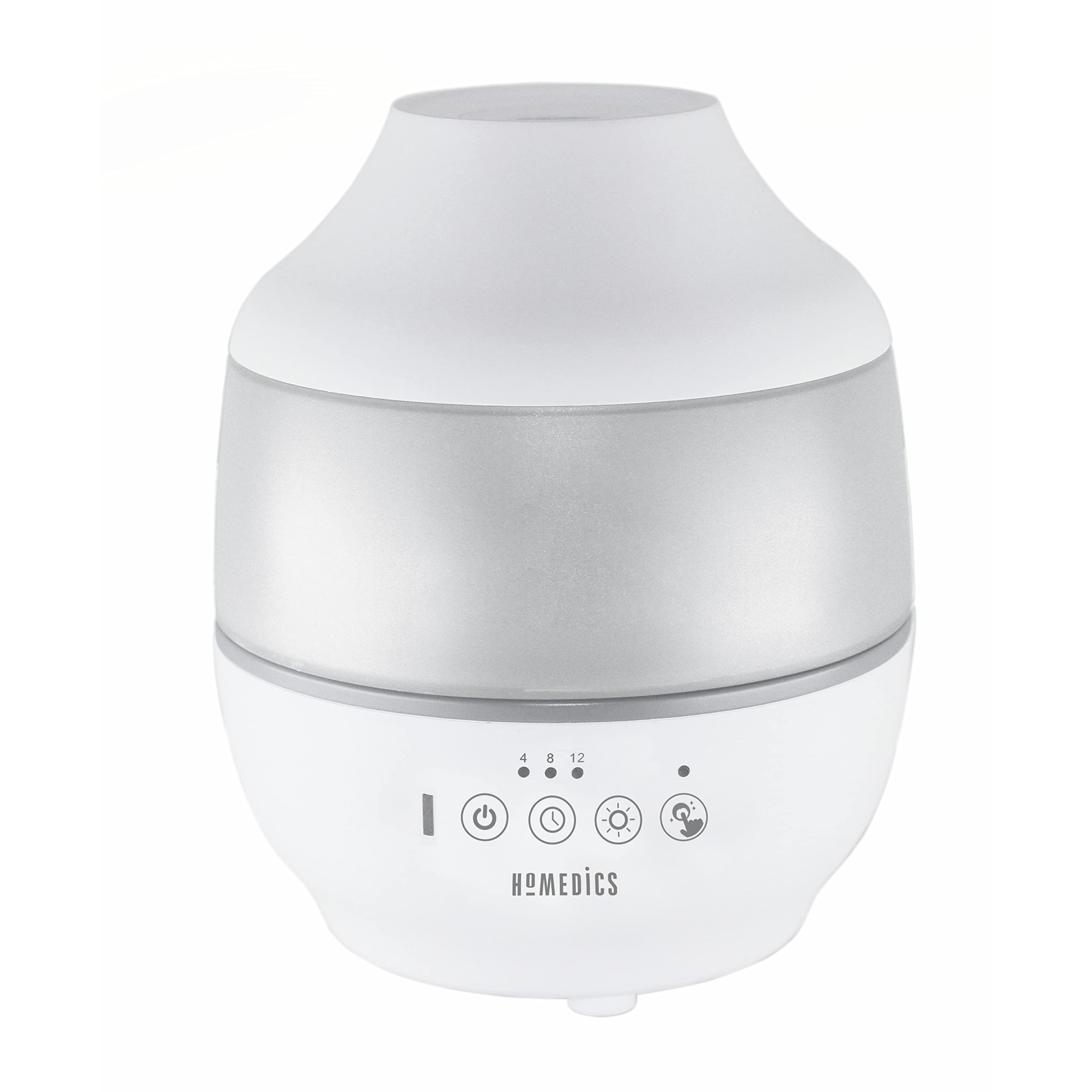 Homedics TotalComfort Humidifier – Large Air Humidifiers for Bedroom, Plants, Office – Cool Mist, Essential Oil Pads and Built-In Timer, 7-Color Night-Light, 2 Mist Settings, White