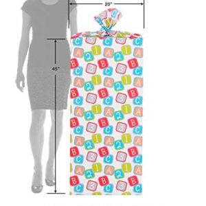 American Greetings Jumbo Plastic Baby Shower Gift Bag, Baby Blocks (1 Bag, 6 ft. x 3.33 ft.)
