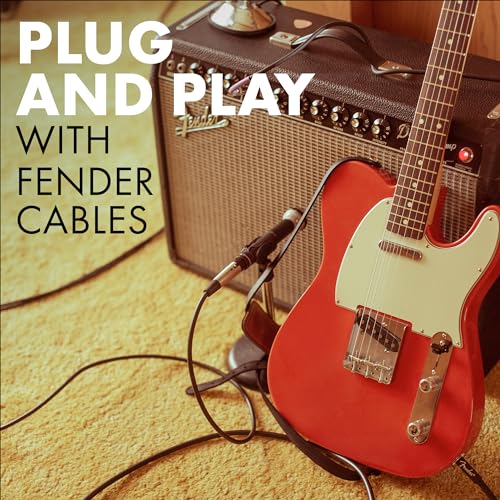 Fender Professional Series Instrument Cable, Guitar Cable 10 ft, Stage Ready with Anti-Kinking Design, Black