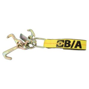 Qty. 2, BA Products 38-100-S-x2, 8' Auto Tie Down Strap w/ R, T, Mini J Cluster Hook for Rollback, Wrecker, Car Hauler, Trailer