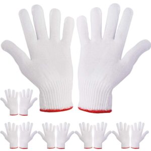 nrdbeeec hand working gloves safety grip protection work gloves men women bbq thick cotton (pack of 6 pairs)