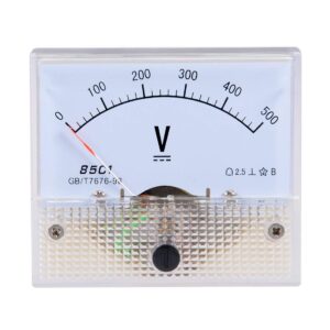 dc 0-500v analog voltmeter panel, 85c1-v gauge meter 2.5 accuracy for auto circuit measurement tester (dc 500v)