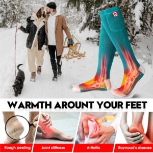 Electric Heated Socks Rechargebale Battery Powered Heating Socks for Men Women,Winter Thermal Insulated Thick Sox Kit for Chronically Cold Feet,Novelty Sports Hunting Hiking Skiing Foot Warmer Socks