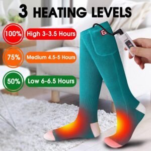 Electric Heated Socks Rechargebale Battery Powered Heating Socks for Men Women,Winter Thermal Insulated Thick Sox Kit for Chronically Cold Feet,Novelty Sports Hunting Hiking Skiing Foot Warmer Socks