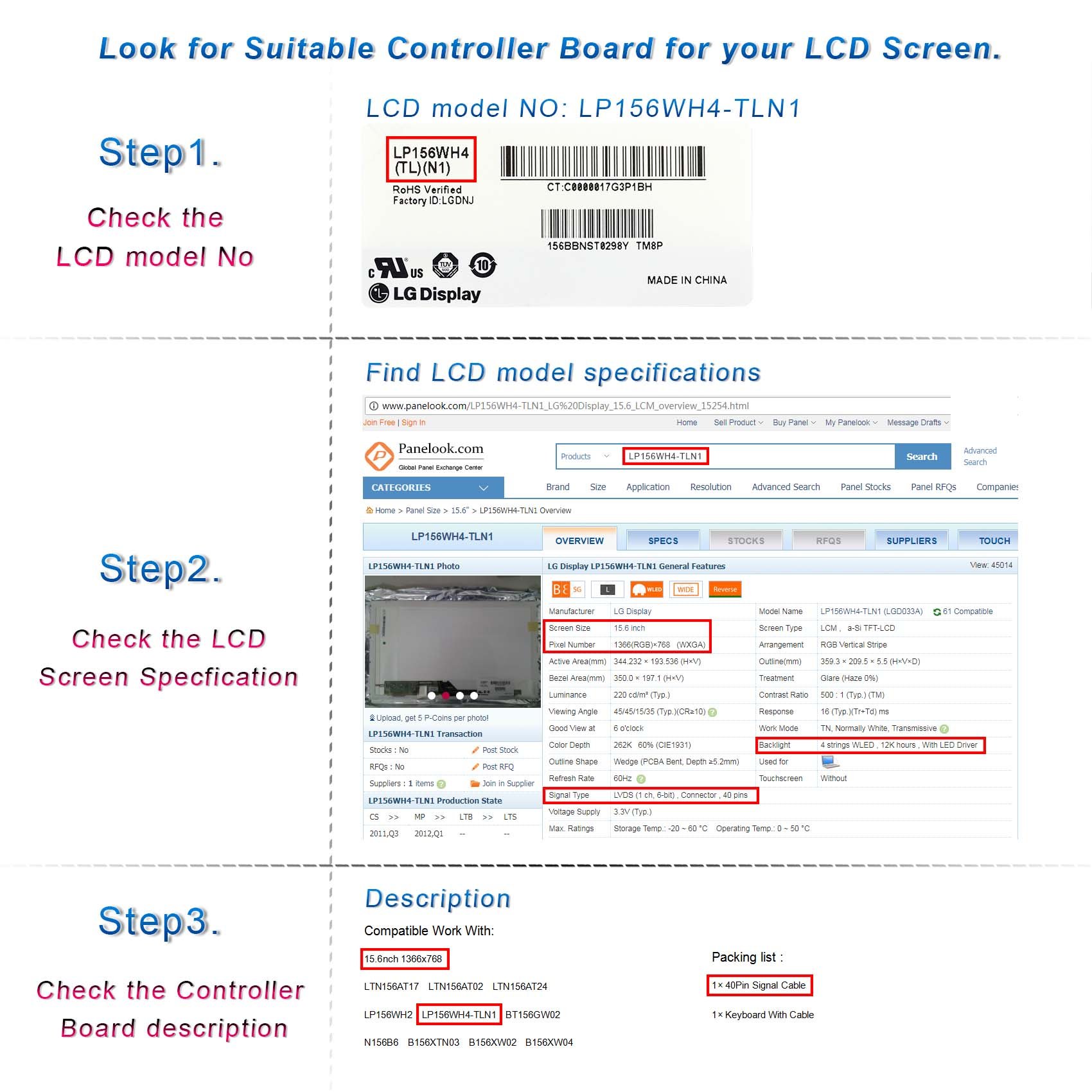 HDMI VGA Audio Controller Board for 1920x1080 LM215WF4-TLE9 LM230WF5-TLD1 M236HGE-L10 30Pins LVDs LCD Screen 21.5" 23" 23.6"