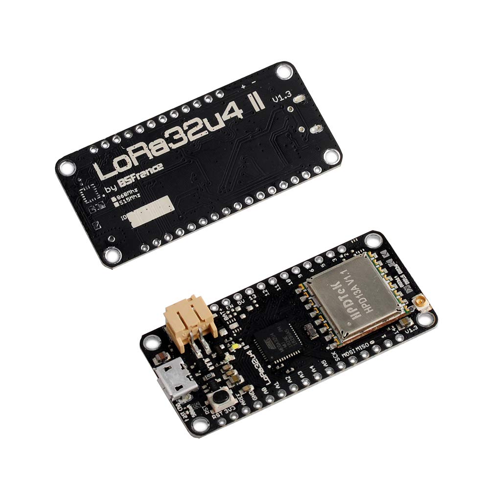 2 Sets LoRa32u4ii Lora Development Board Module, JST-PH2.0mm-2P Connector, IPEX Antenna, ATmega32u4 SX1276 HPD13A 915MHz 868MHz, for Arduino UNO Mega 2560 Nano