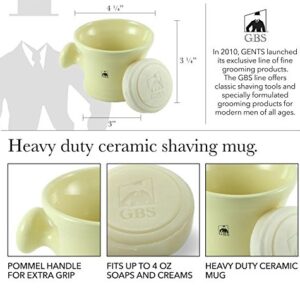 G.B.S Men's Grooming Kit - 5 Blade Ivory Razor, Ceramic Mug, Glycerin Soap, Shaving Brush, Stand Ultimate Includes 1 Blade