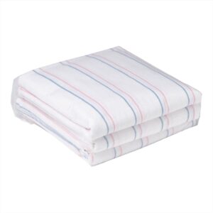 medline candystripe stripe baby blanket, classic design, 100% cotton, soft, cuddly, swaddling, 36" x 36", 3 count