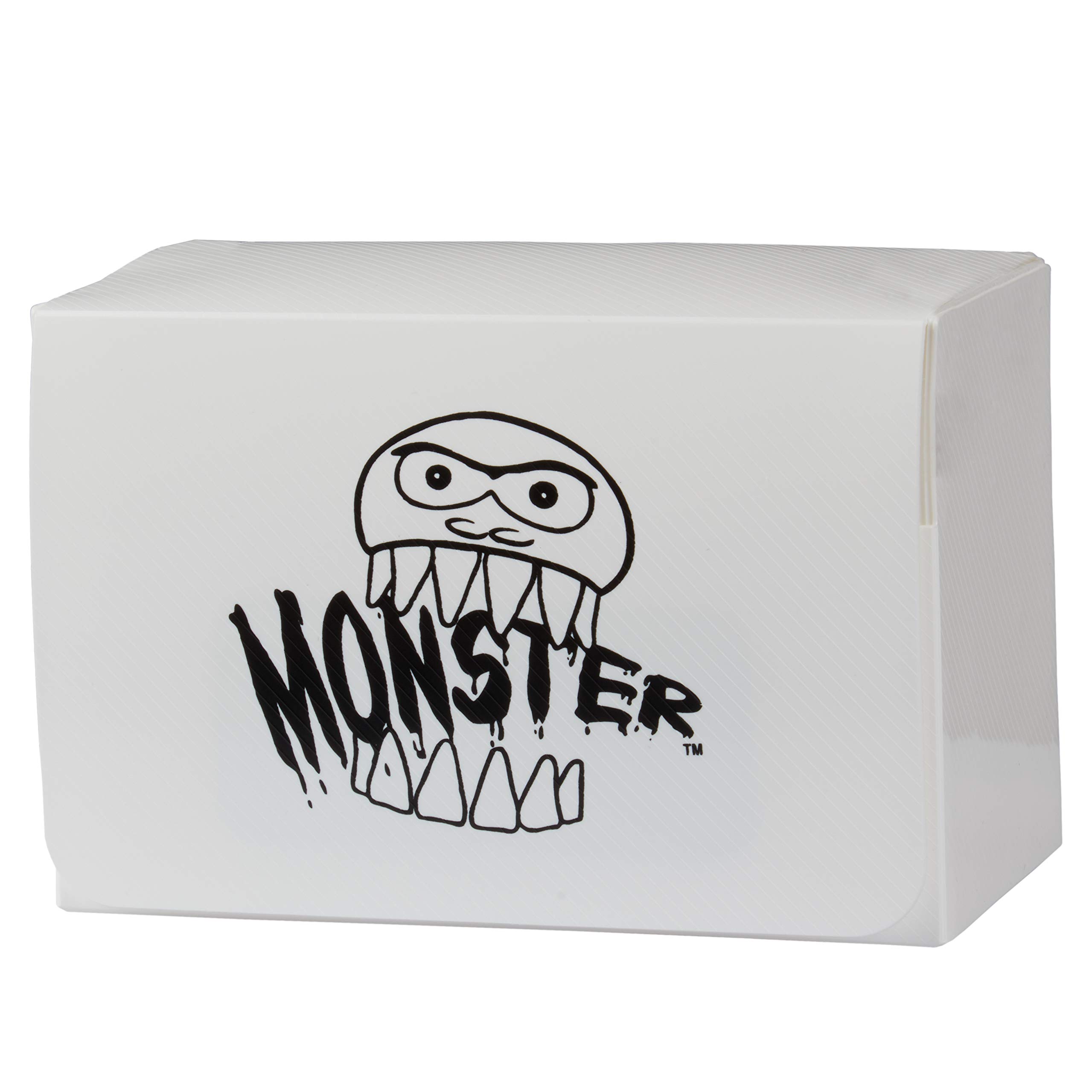 Monster Protectors XL Commander Magnetic Double Deck Storage Box (White) for Collectible Trading- Dual Compartments for up to 200 Cards- Standard & Smaller Size TCGs works with Yugioh MTG Pokémon