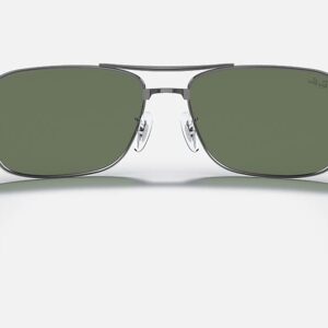 Ray-Ban RB3522 004/71 61M Gunmetal/Green Sunglasses For Men+ BUNDLE with Designer iWear Eyewear Kit