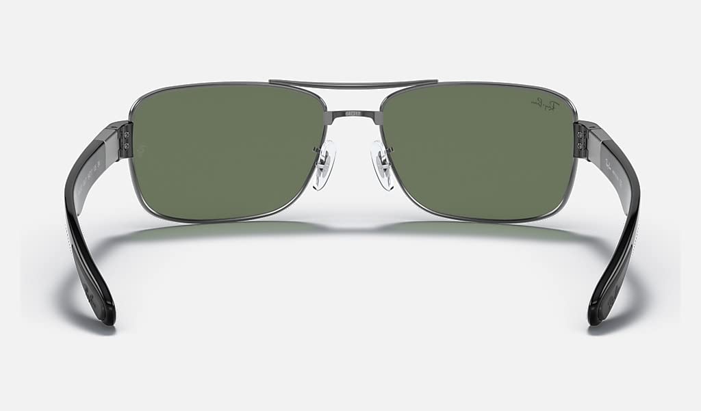 Ray-Ban RB3522 004/71 61M Gunmetal/Green Sunglasses For Men+ BUNDLE with Designer iWear Eyewear Kit