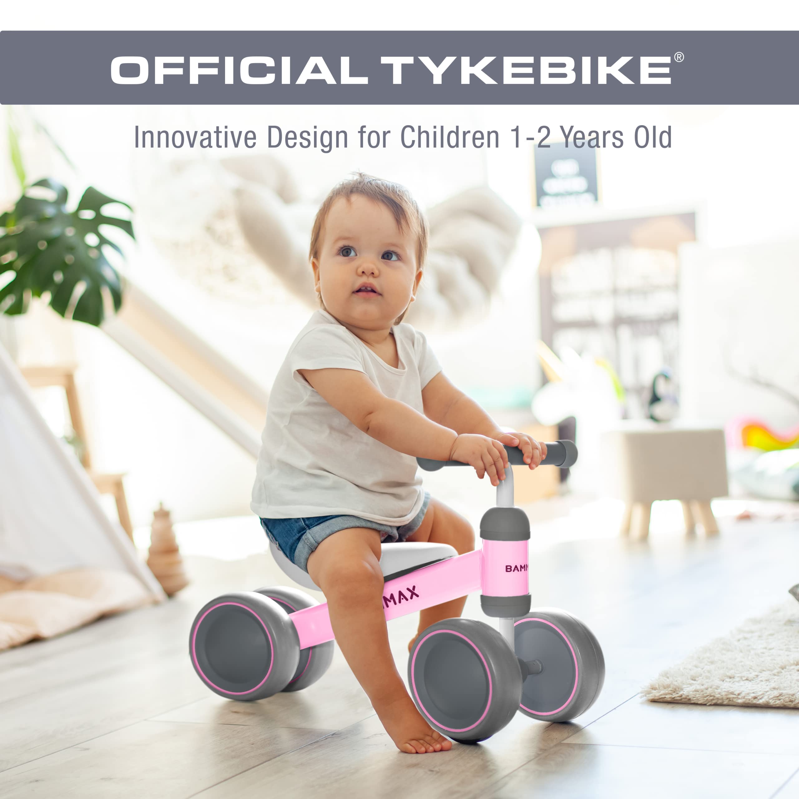 BAMMAX TykeBike® Ride On Toy | Baby Balance Bike for Toddlers 1-2 Years | Lightweight Steel Kids Bike with Easy Glide Wheels & Safer Steering | Indoor/Outdoor Use