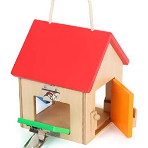 Small Foot Wooden Toys Compact House of Locks playset Designed for Children 3+, Multi