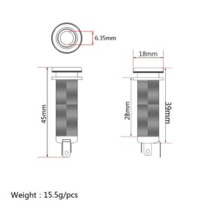 Threaded Cylinder Output Jack Flush Mount Stereo Mono Jack Plug Sockets 1/4 Inch 6.35mm Acoustic Electric Guitar Bass Chrome