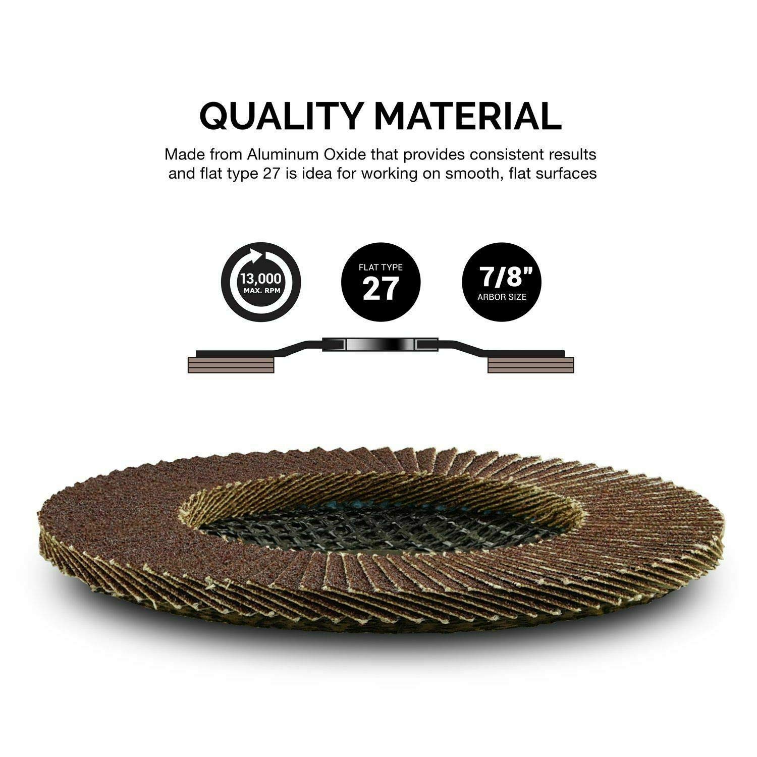 Nisorpa 25 Pack 4.5in Flap Sanding Discs 40 Grits Aluminum Oxide Abrasive Grinding Wheels Bulk Premium Stainless Steel Grinder Disc for Metal Wood Polishing