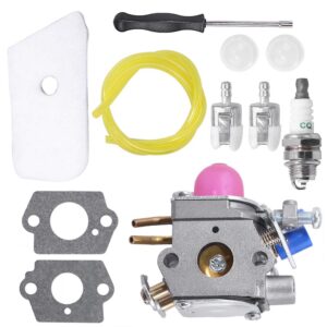 Carburetor W/Air Filter Spark Plug Primer Bulb For Husqvarna Trimmer Weedeater Wacker Edger 28cc 124L 125L 125LDX 128C 128L 128LD 128R 128RJ Poulan Replaces Zama C1Q-W40A C1Q-W38