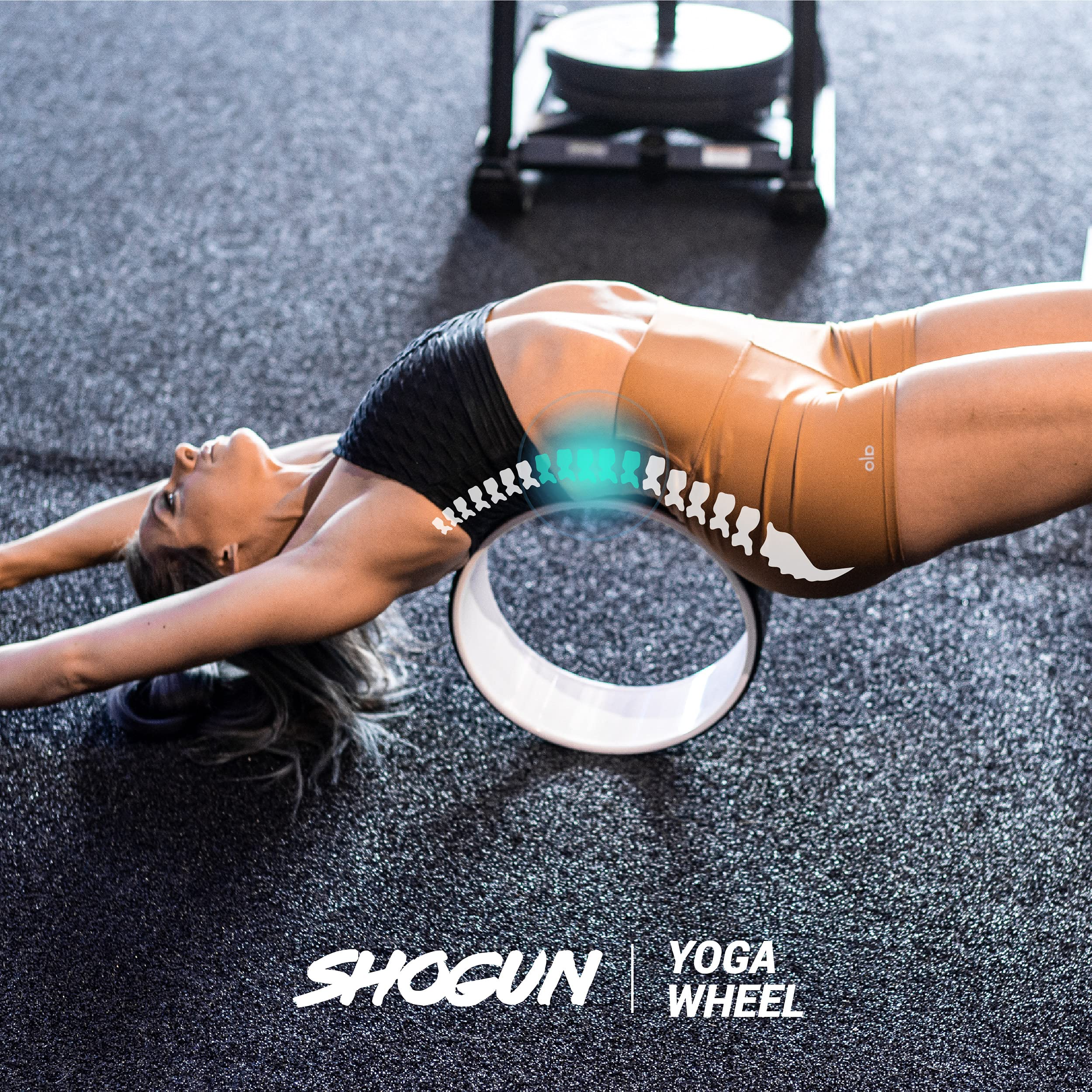 Shogun Yoga Wheel Roller for Back Pain Relief - Back Roller Wheel Stretching Device for Back Pain Relief - Back Cracking Wheel Perfect for Spine Stretching, Improved Flexibility & Mobility