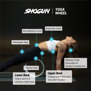 Shogun Yoga Wheel Roller for Back Pain Relief - Back Roller Wheel Stretching Device for Back Pain Relief - Back Cracking Wheel Perfect for Spine Stretching, Improved Flexibility & Mobility