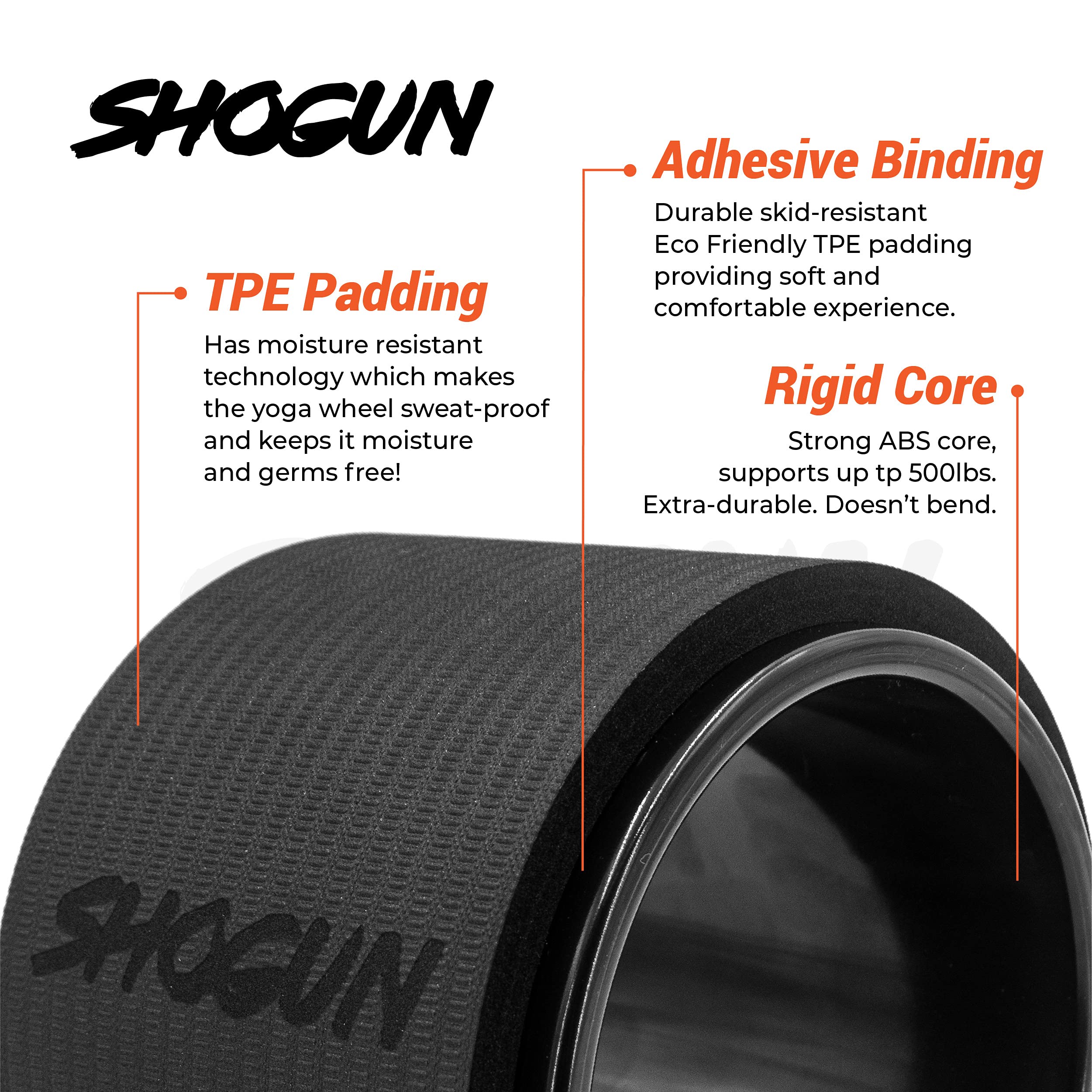 Shogun Yoga Wheel Roller for Back Pain Relief - Back Roller Wheel Stretching Device for Back Pain Relief - Back Cracking Wheel Perfect for Spine Stretching, Improved Flexibility & Mobility