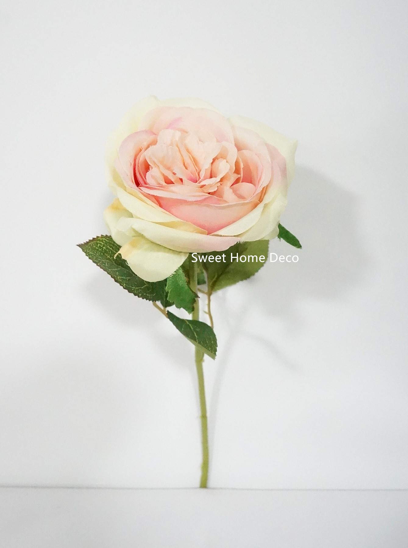 Sweet Home Deco, 15''Silk English Rose, Artificial Garden Rose, Single Rose, Spring Rose, Realistic Rose, Wedding/Home/Party Decoration Rose (Pink x 3 Stems)