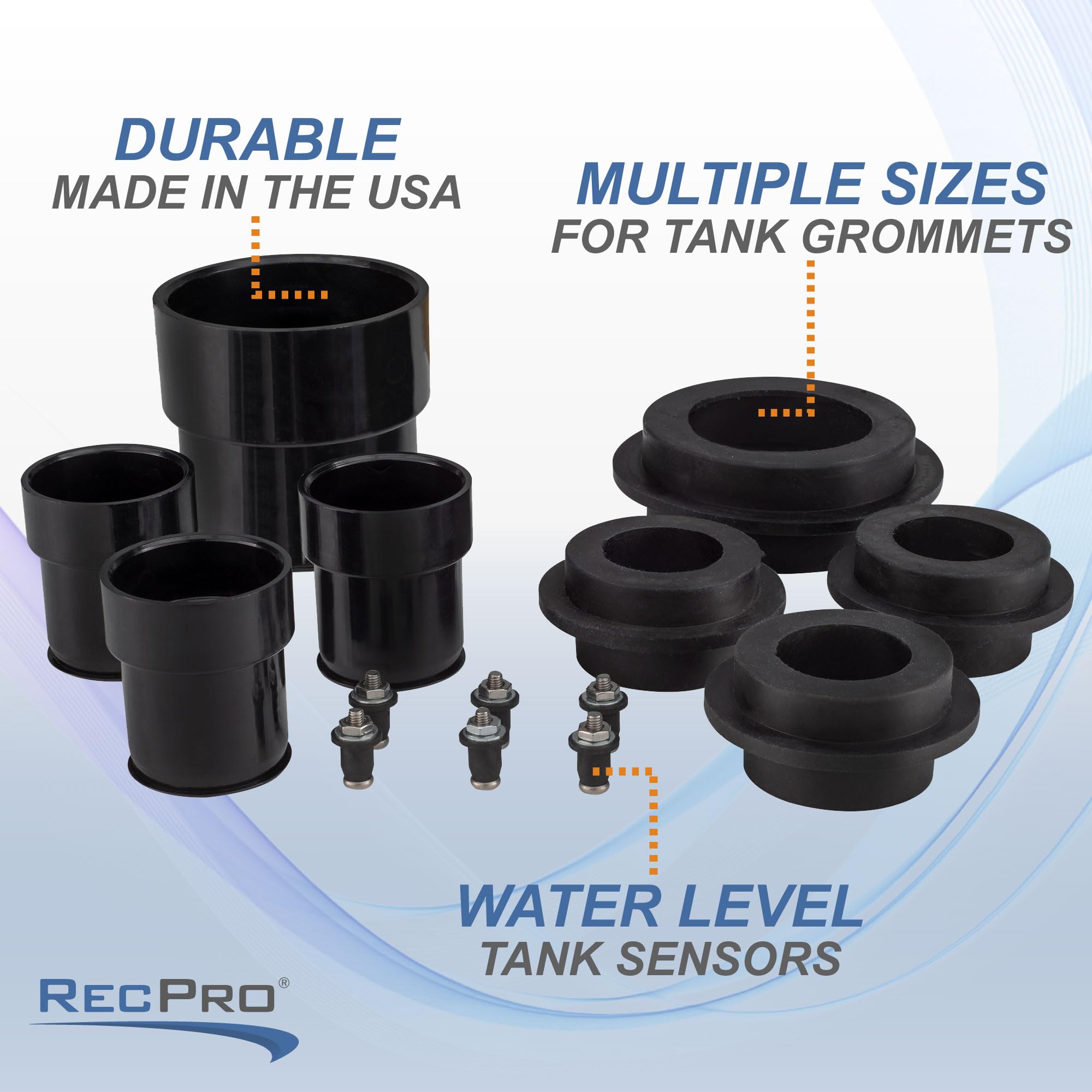 RecPro Universal RV Holding Tank Installation Fittings Kit Made in America